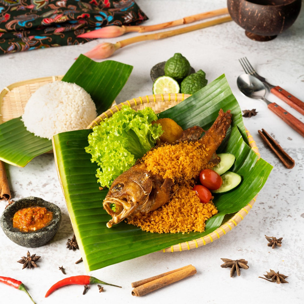 NASI IKAN KERAPU PENYET